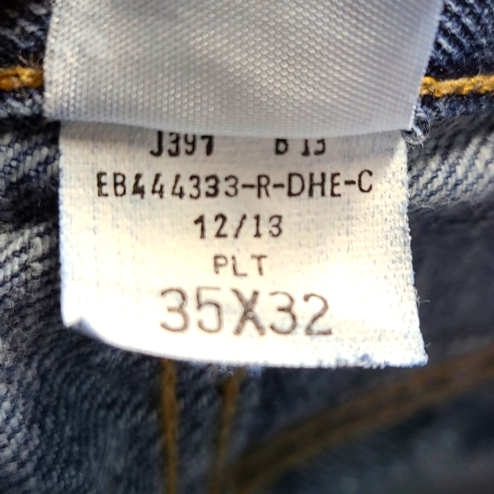 EDDIE BAUER 35x28 VINTAGE STRAIGHT FADED MENS BLUE JEANS - Picture 7 of 8